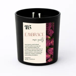 Rose Quartz Crystal Candle