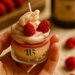 Raspberry Frosting Dessert Candle